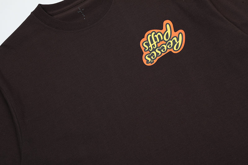 Travis Scott Cactus Jack Reeses Puffs T shirt Brown