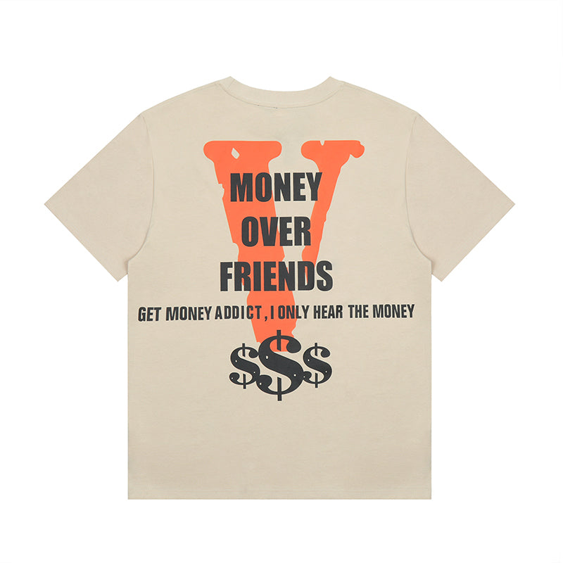 Vlone Money Over Friends T-Shirt Beige