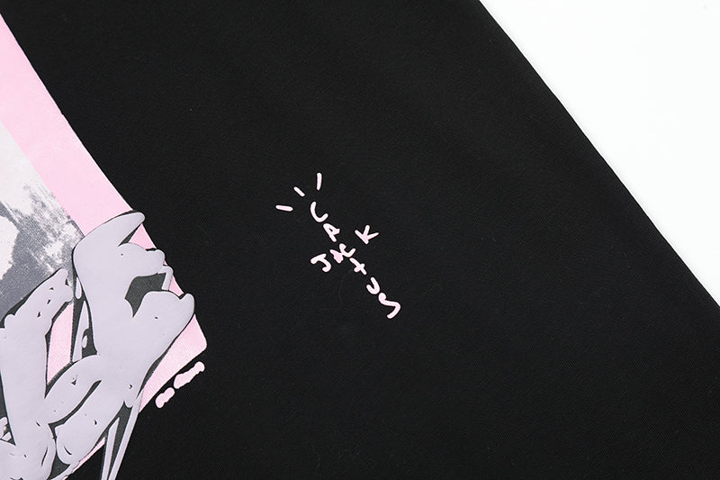 Travis Scott Cactus Jack For Fragment Pink Sunrise T-shirt Washed Black