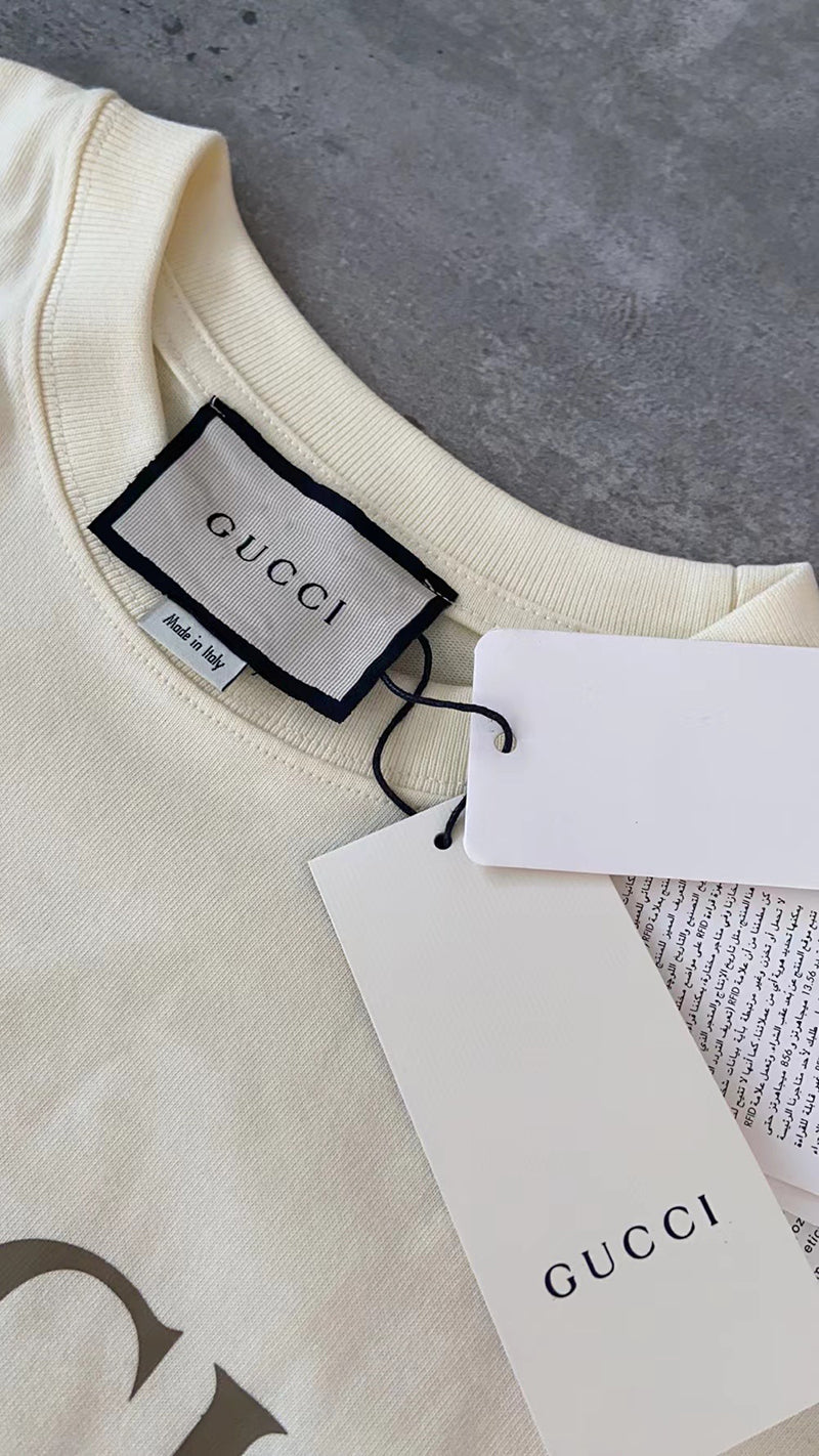 Gucci Cotton Jersey Oversize With Logo White