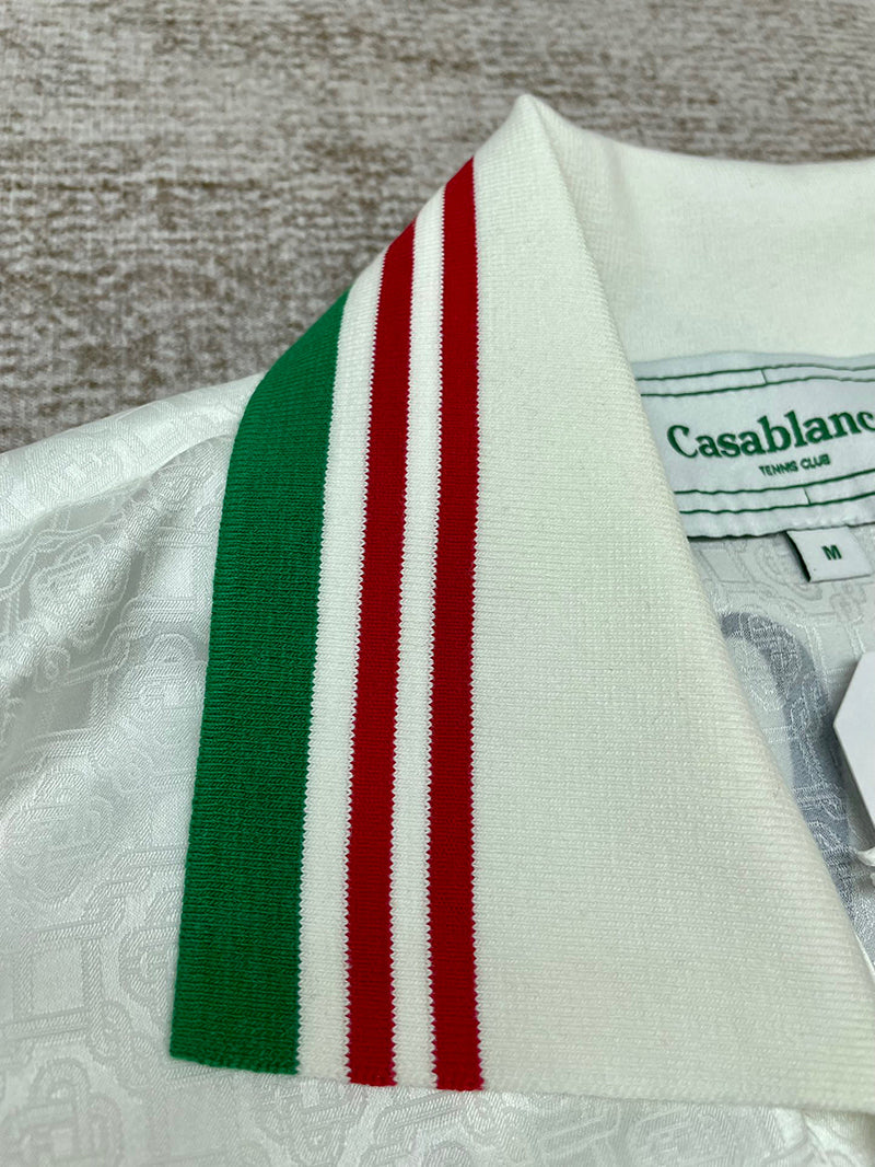Casablanca Casa Way Knitted Collar Silk Shirt