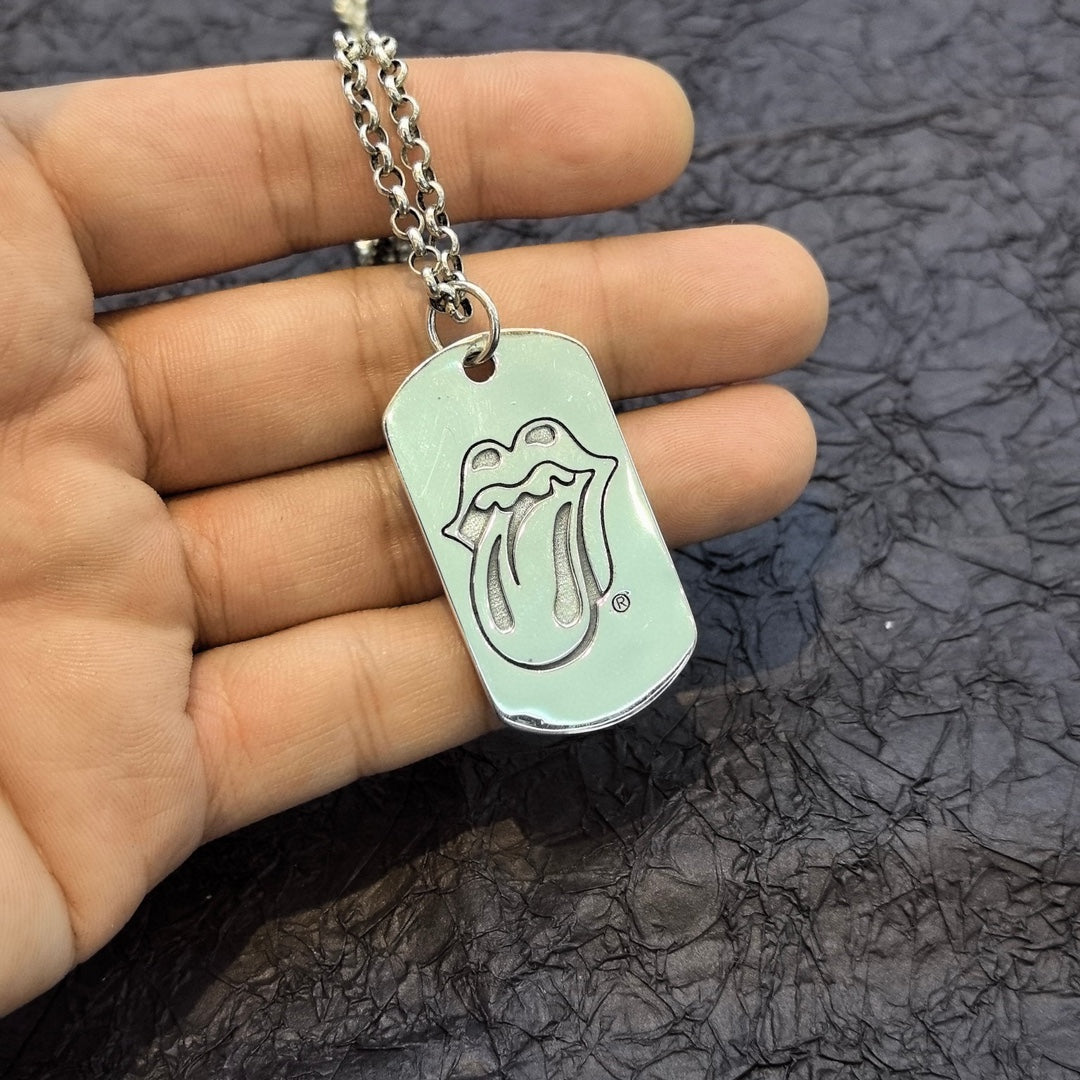 Chrome Hearts - Rolling Stones Dog Tag Pendant Necklace