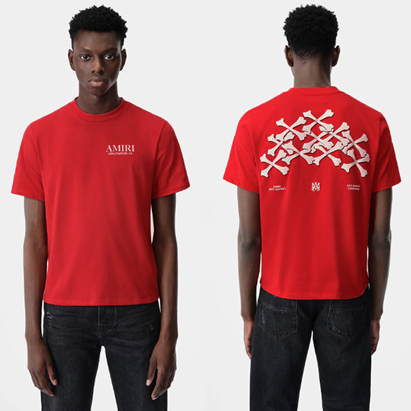 AMIRI Bones Stacked Cotton T-shirt Red