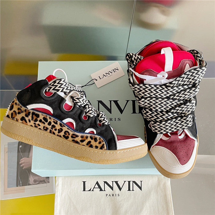 Lanvin Curb Sneaker Black, Burgundy, & Leopard
