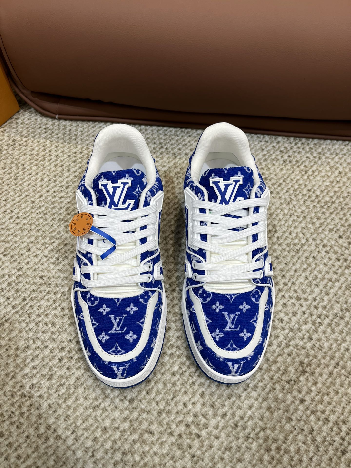Louis Vuitton Trainer Blue Monogram Textile