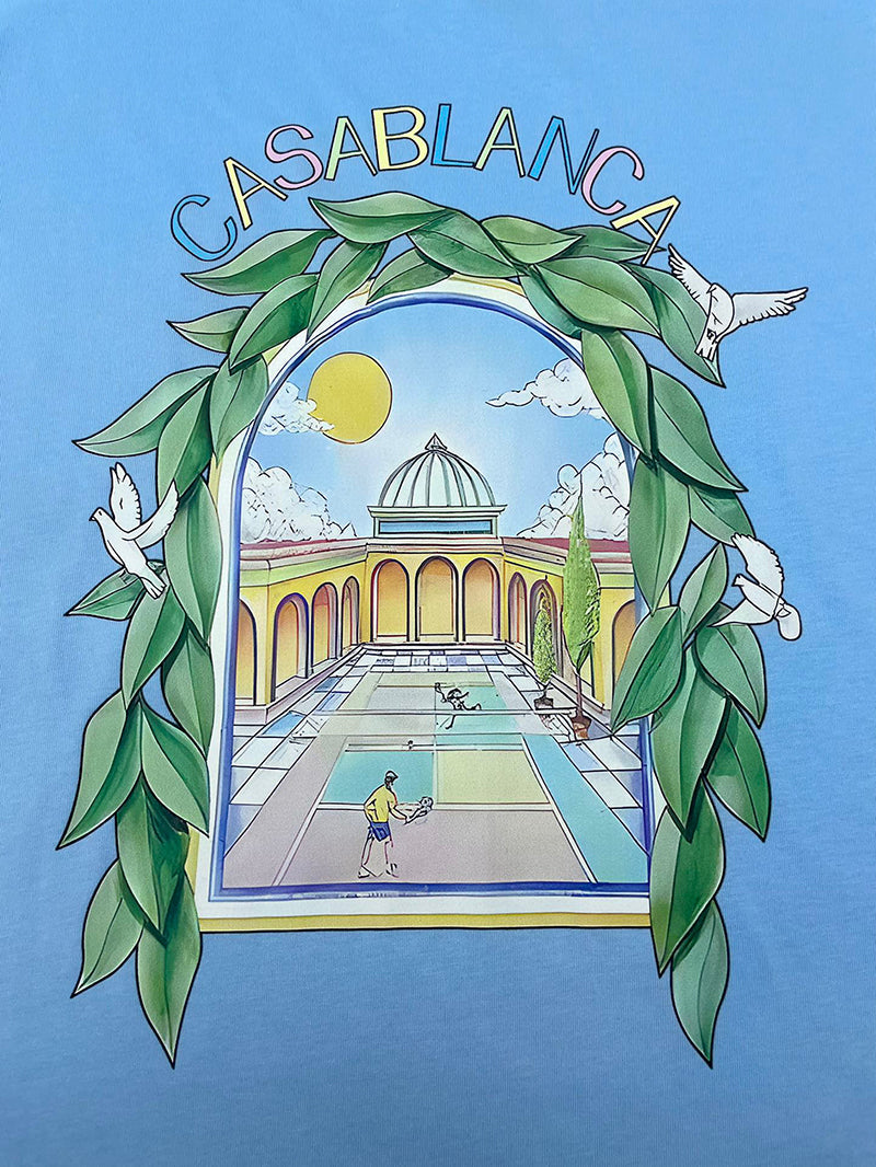 CASABLANCA L’arche Tennis Club T Shirt Blue