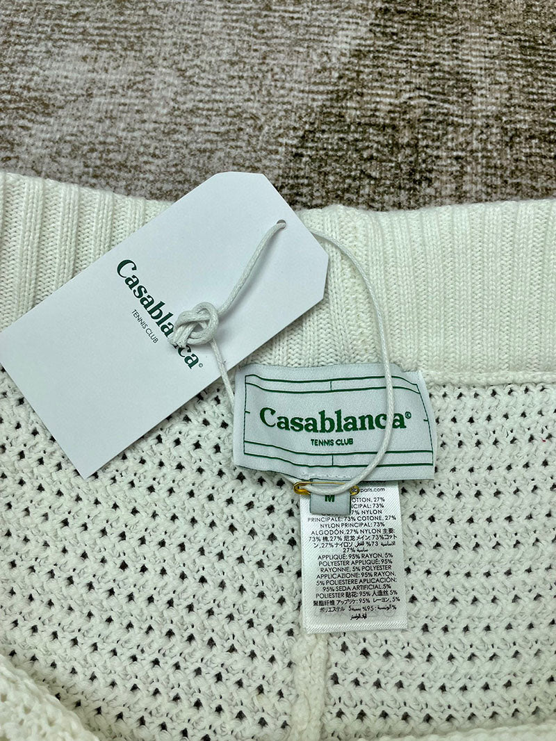 CASABLANCA Faux Crochet Short White/Yellow