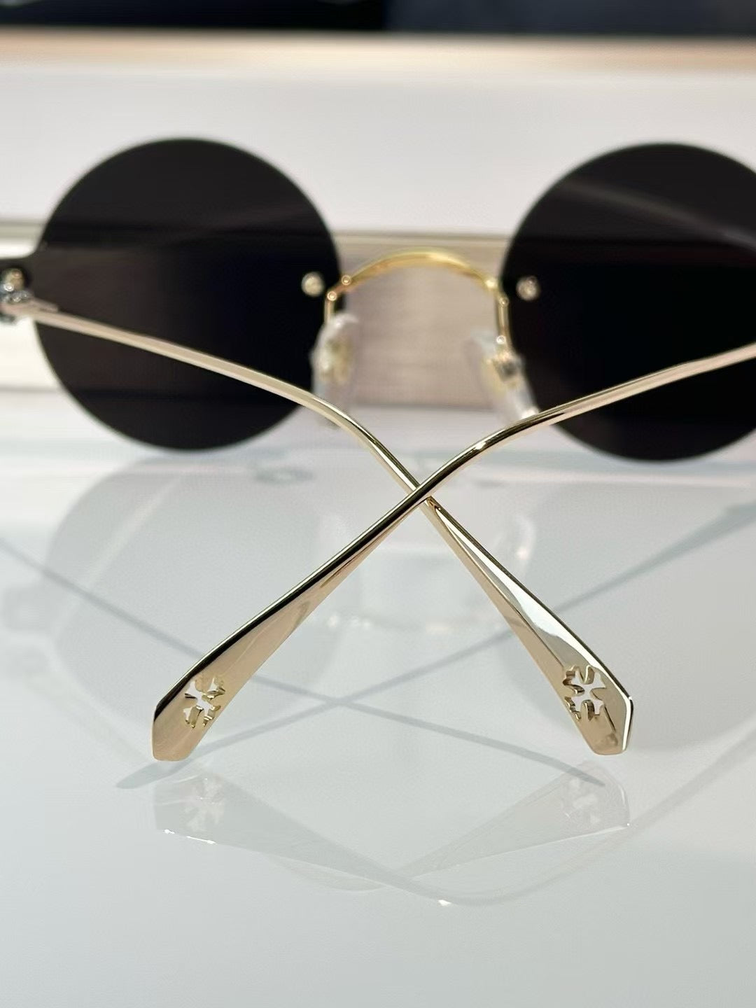 Chrome Hearts Round Sunglasses Black