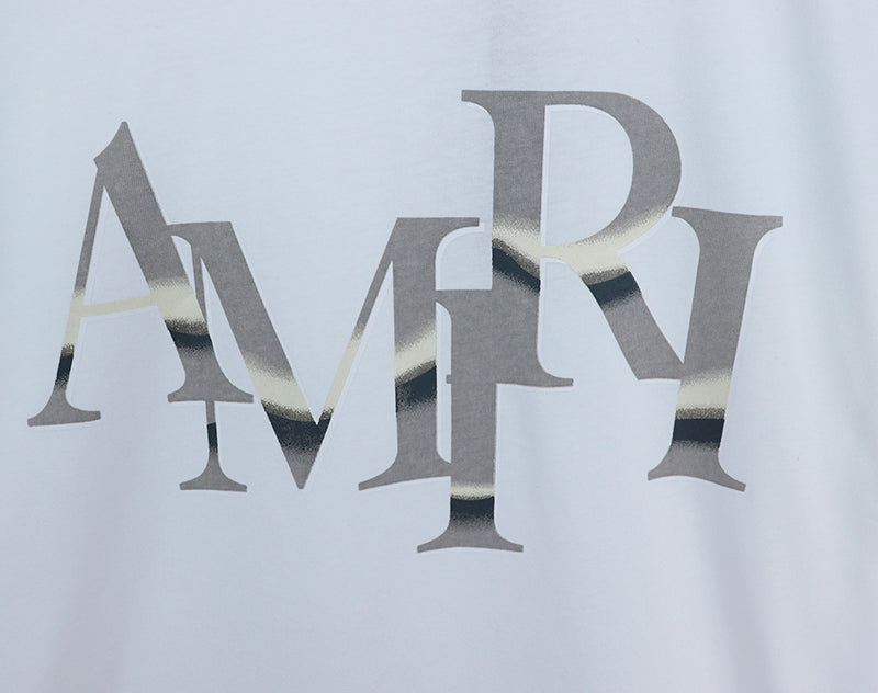 AMIRI STAGGERED CHROME PRINT T-SHIRT WHITE