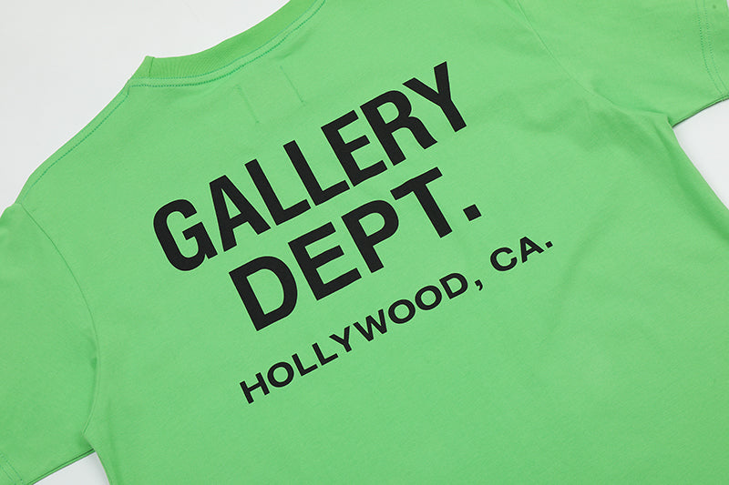 Gallery Dept. Green Logo Print Crew Neck T-Shirt