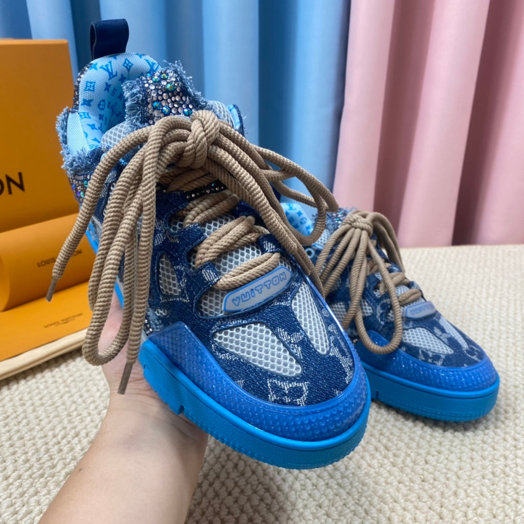 Louis Vuitton Skate Trainer Blue Swarovski Monogram