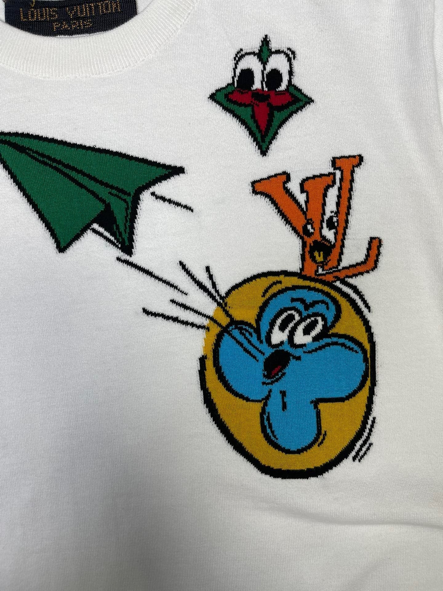 Louis Vuitton Monogram Comics Intarsia Short-Sleeved Crewneck Multicolor