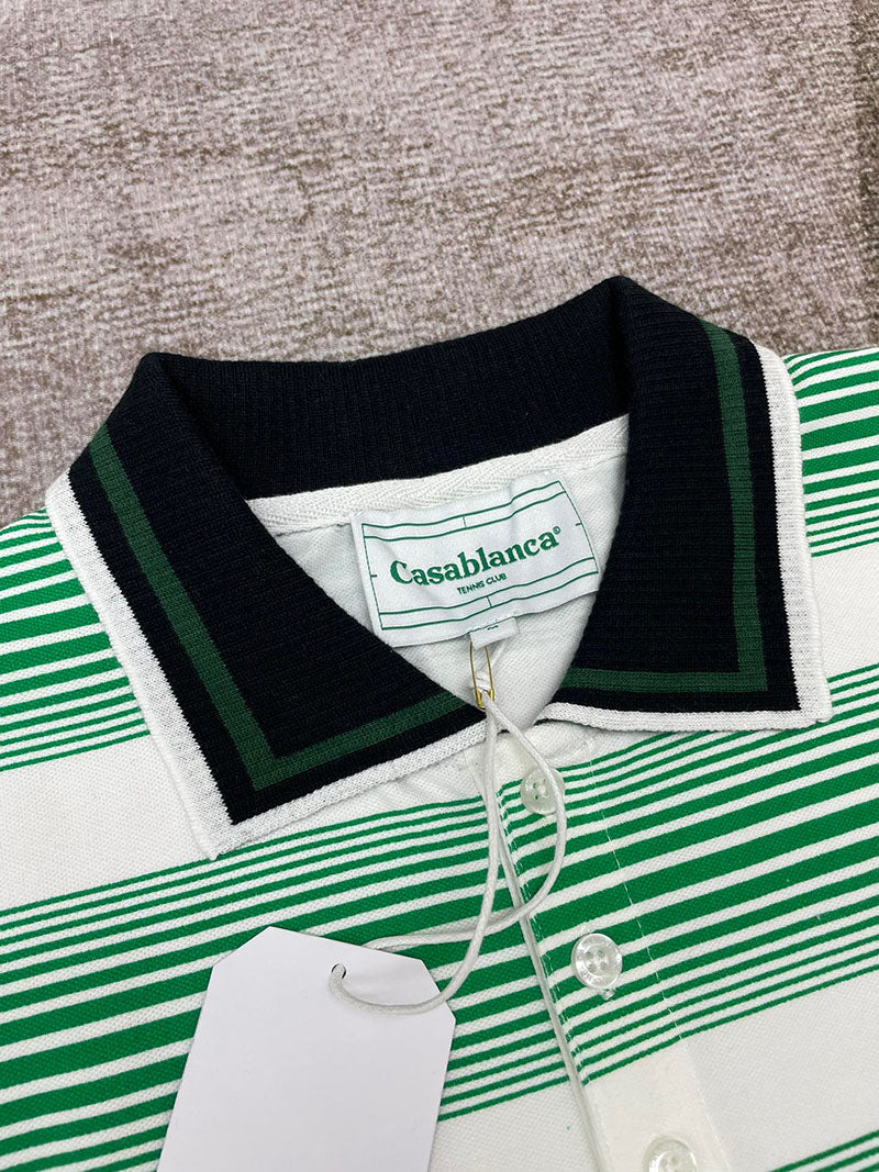 CASABLANCA Gradient Stripe Interlock Polo Shirt