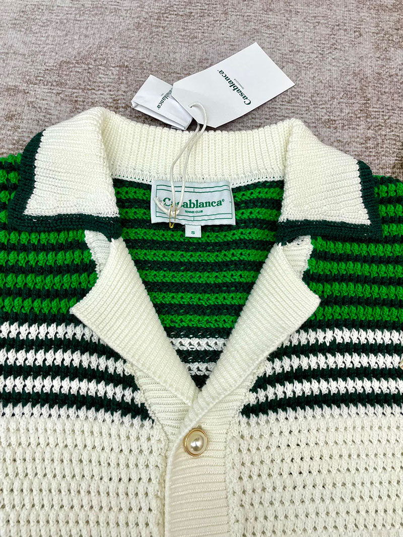 CASABLANCA Tennis Crochet Shirt in Green