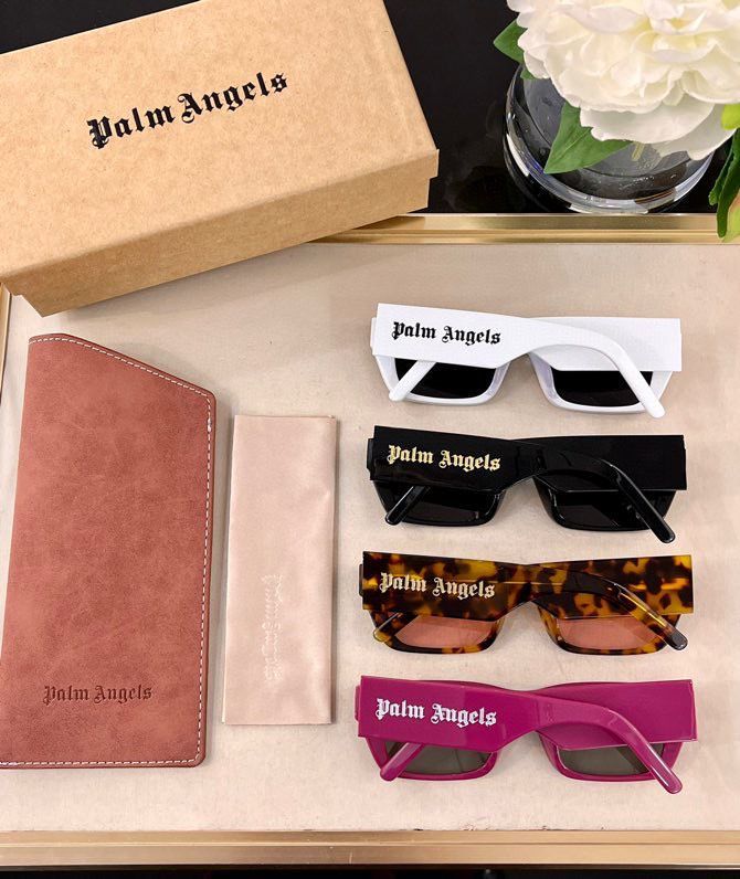 Palm Angels Palm Rectangle Frame Sunglasses Havana
