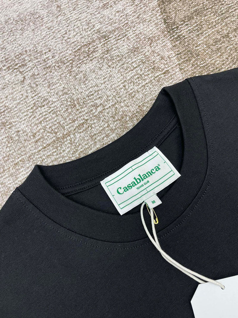 CASABLANCA Tennis Club Icon Screen Printed T-shirt Black