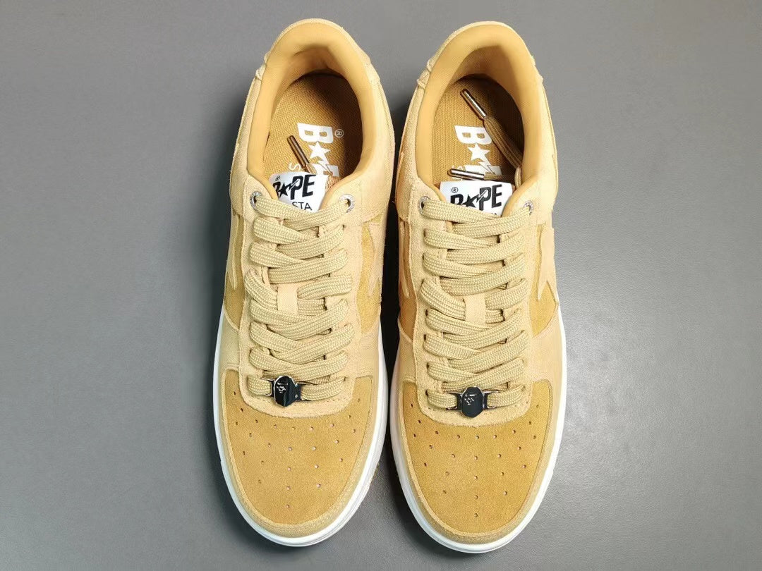 A Bathing Ape Bape Sta Low Beige suede