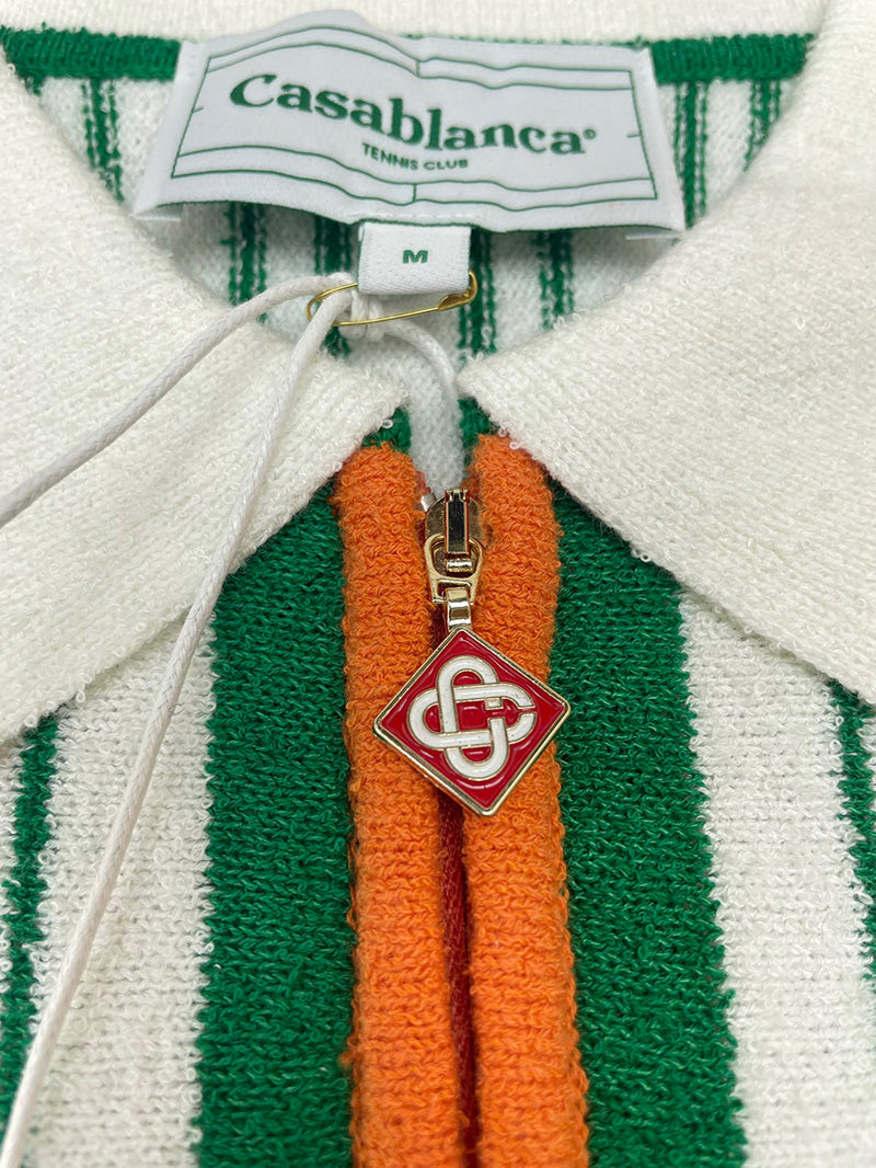 CASABLANCA Striped Boucle Polo
