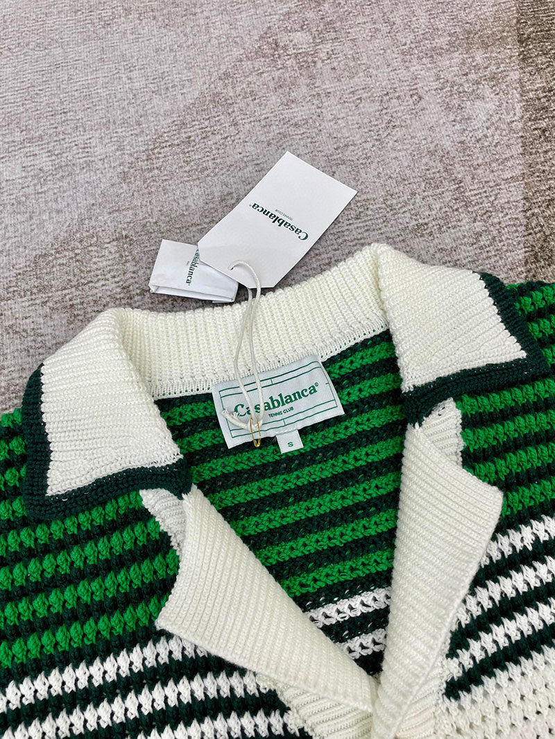 CASABLANCA Tennis Crochet Shirt in Green