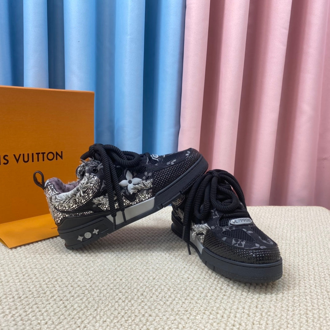 Louis Vuitton Skate Trainer Black Swarovski Monogram