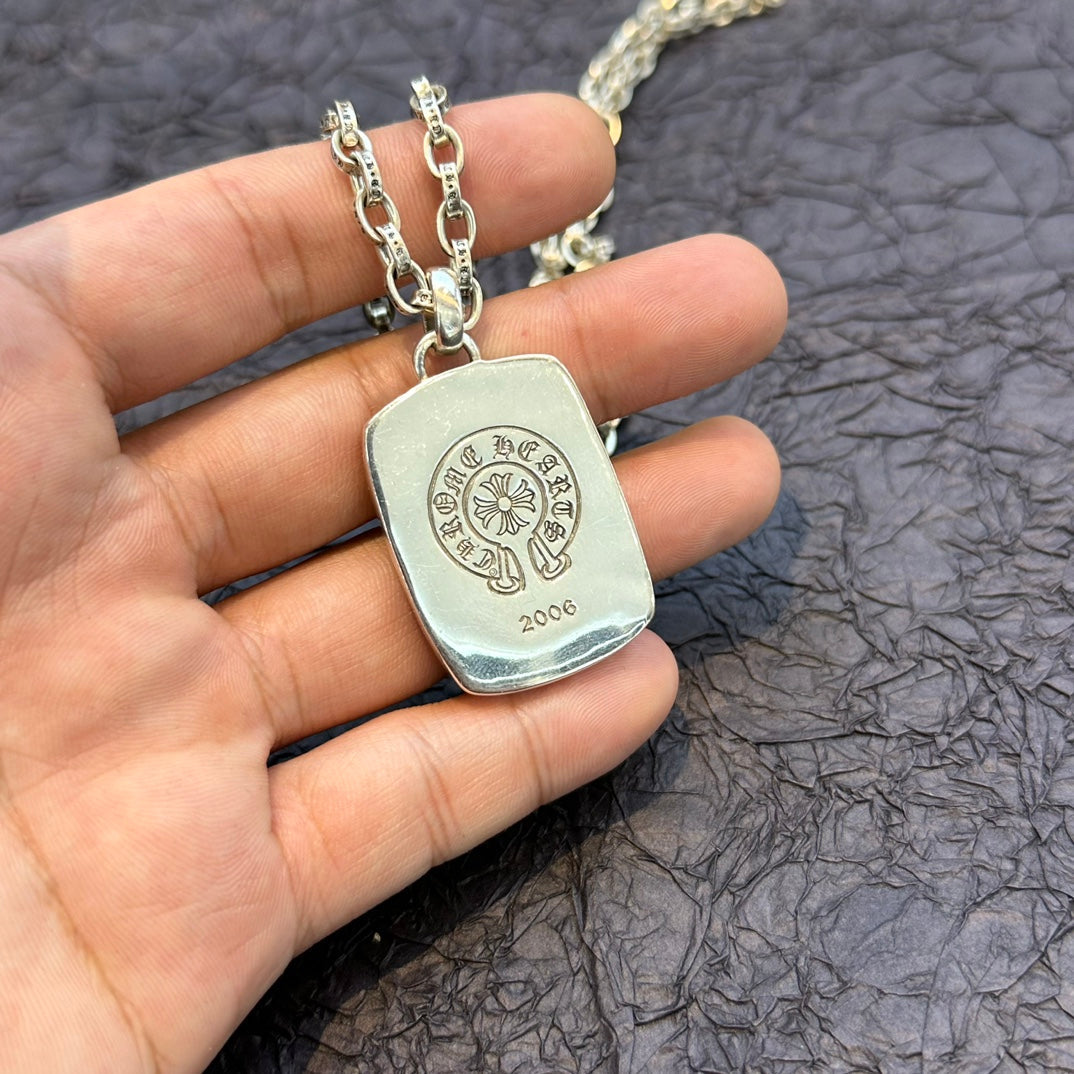 Chrome Hearts - Sterling Silver Keeper Pendant With Cable Chain Designer