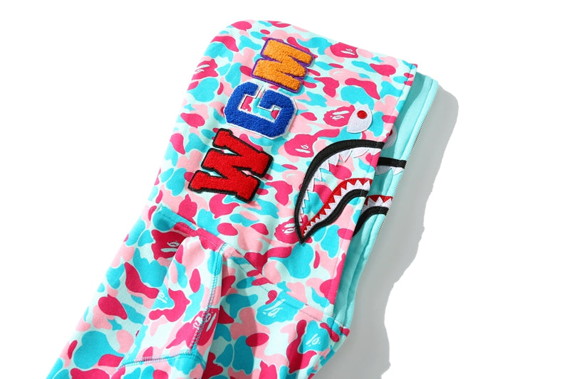 BAPE Store Miami Shark Full Zip Hoodie Pink/Blue