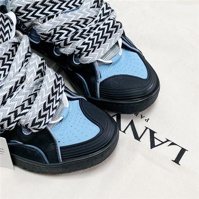 Lanvin Curb Sneaker Black Light Blue