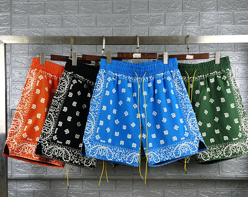 Rhude Bandana Print Swim Trunk Short Green