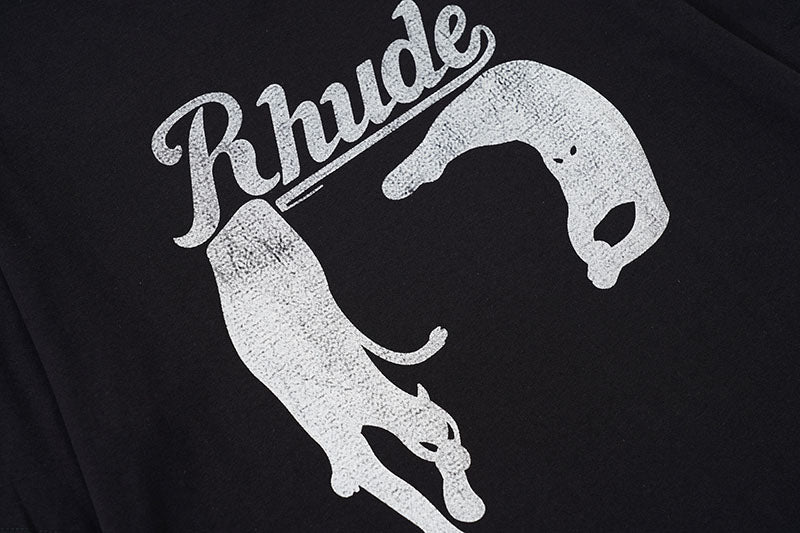Rhude Black Cat Tee - Vintage Black