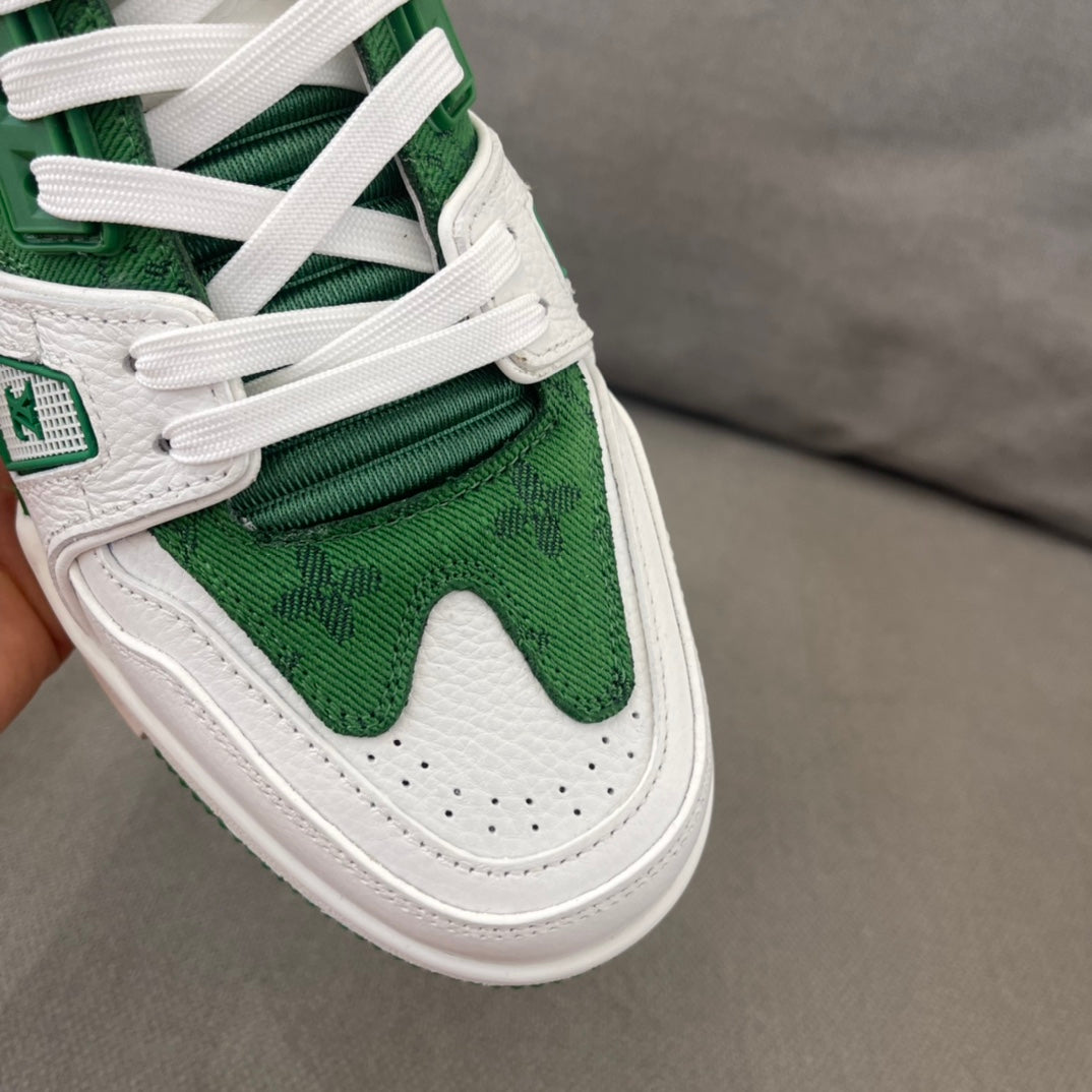 Louis Vuitton LV Made Trainer Monogram Denim White Green
