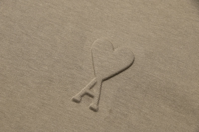 AMI Paris logo-patch Cotton T-shirt Brown