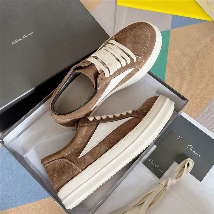 Rick Owens Vintage Sneaks Velour Suede Dust Grey Milk White