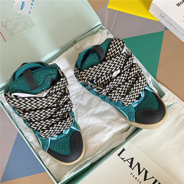 Lanvin Curb Sneaker Crystal Suede