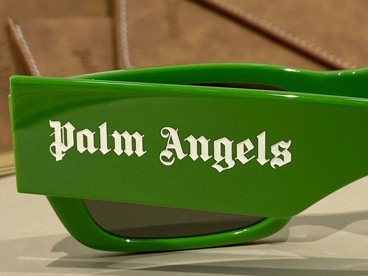 Palm Angels Palm Rectangle Frame Sunglasses Green