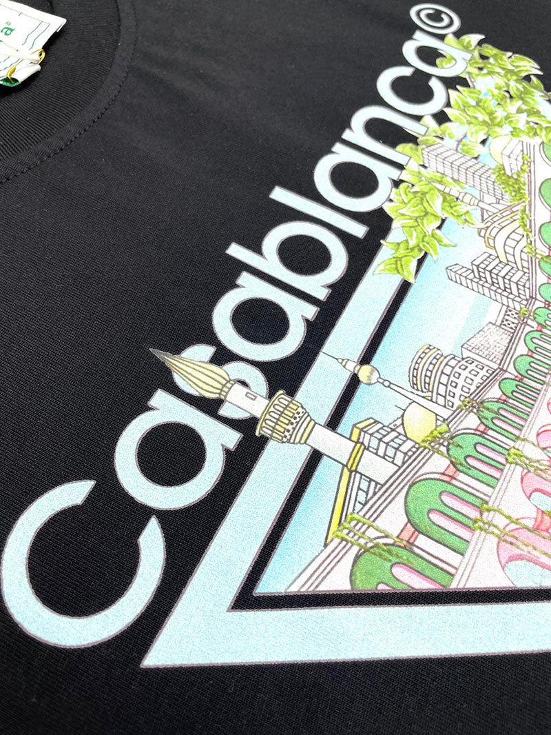 CASABLANCA Tennis Club Icon T-shirt Black