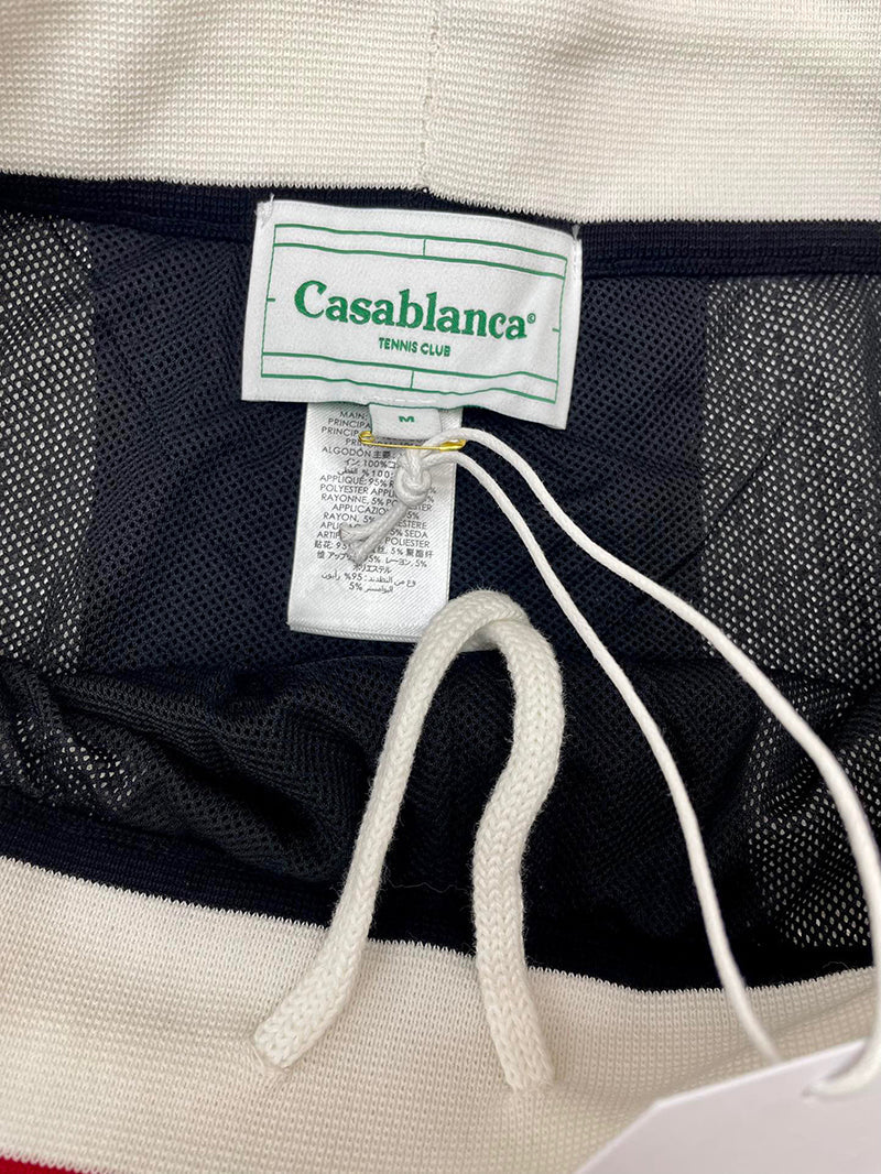 CASABLANCA Striped Mesh Shorts 'Green/White Stripe'