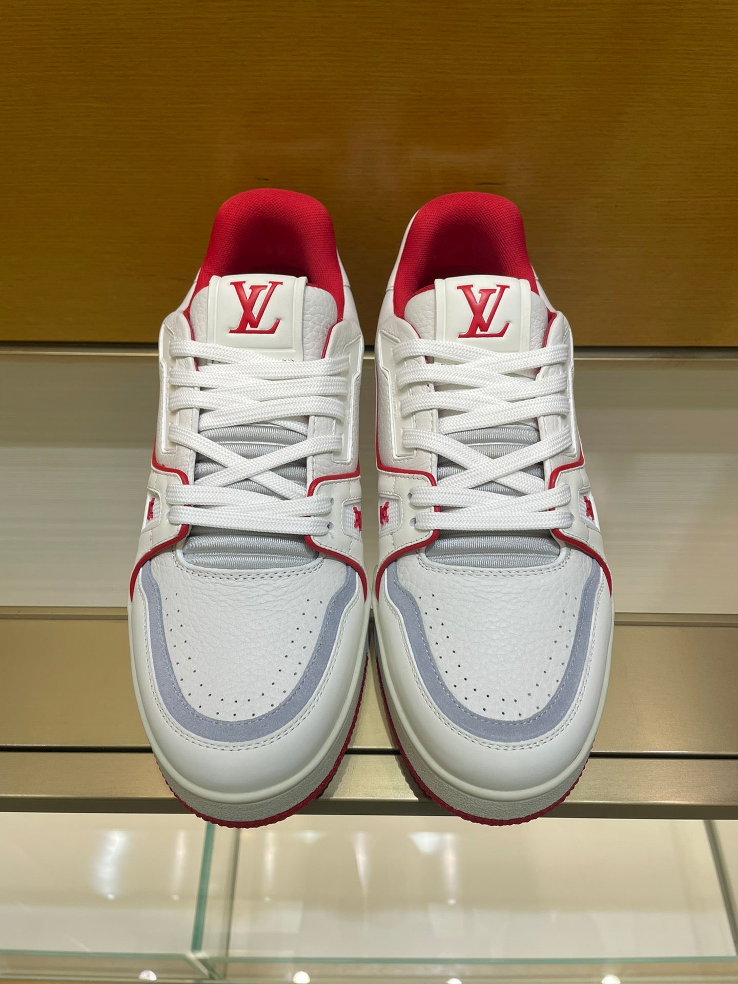 Louis Vuitton Trainer #54 Signature White Red