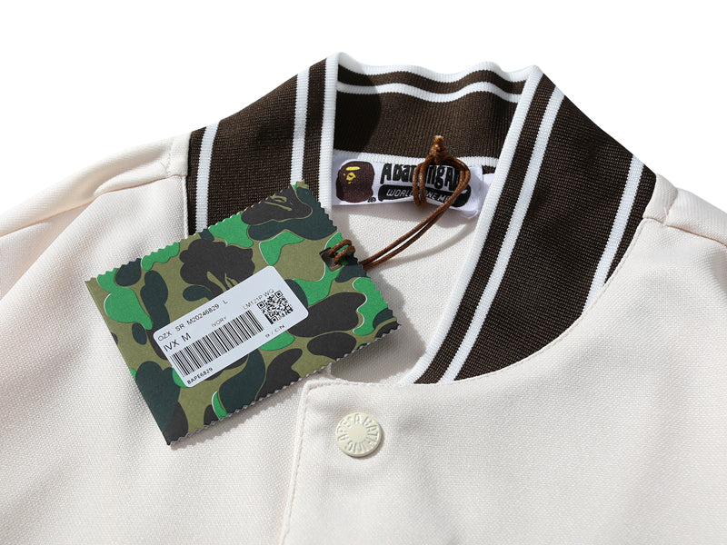 A BATHNIG APE BASEBALL JERSEY S/S SHIRT White