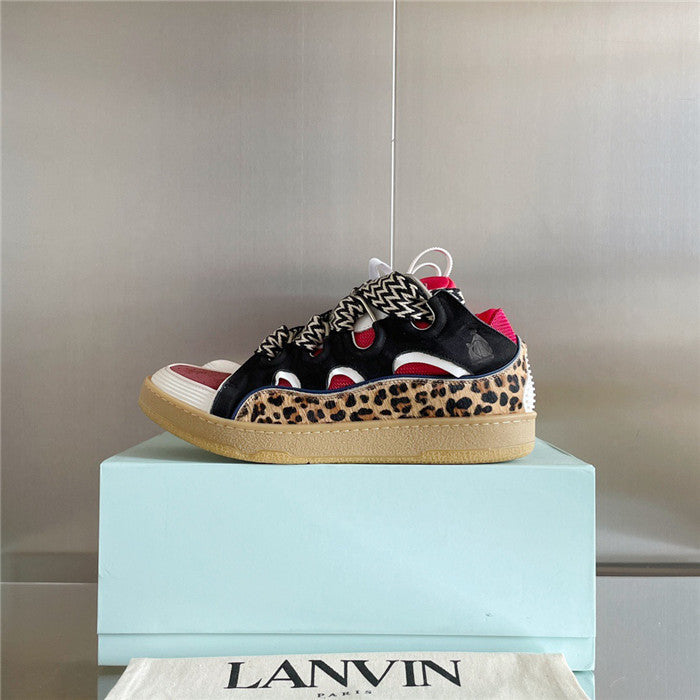 Lanvin Curb Sneaker Black, Burgundy, & Leopard