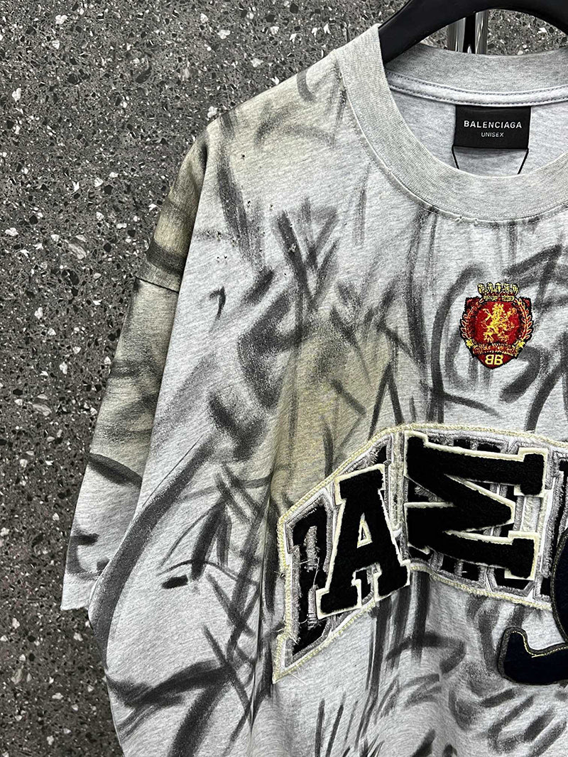 Balenciaga Graffiti T-Shirt Heather Grey