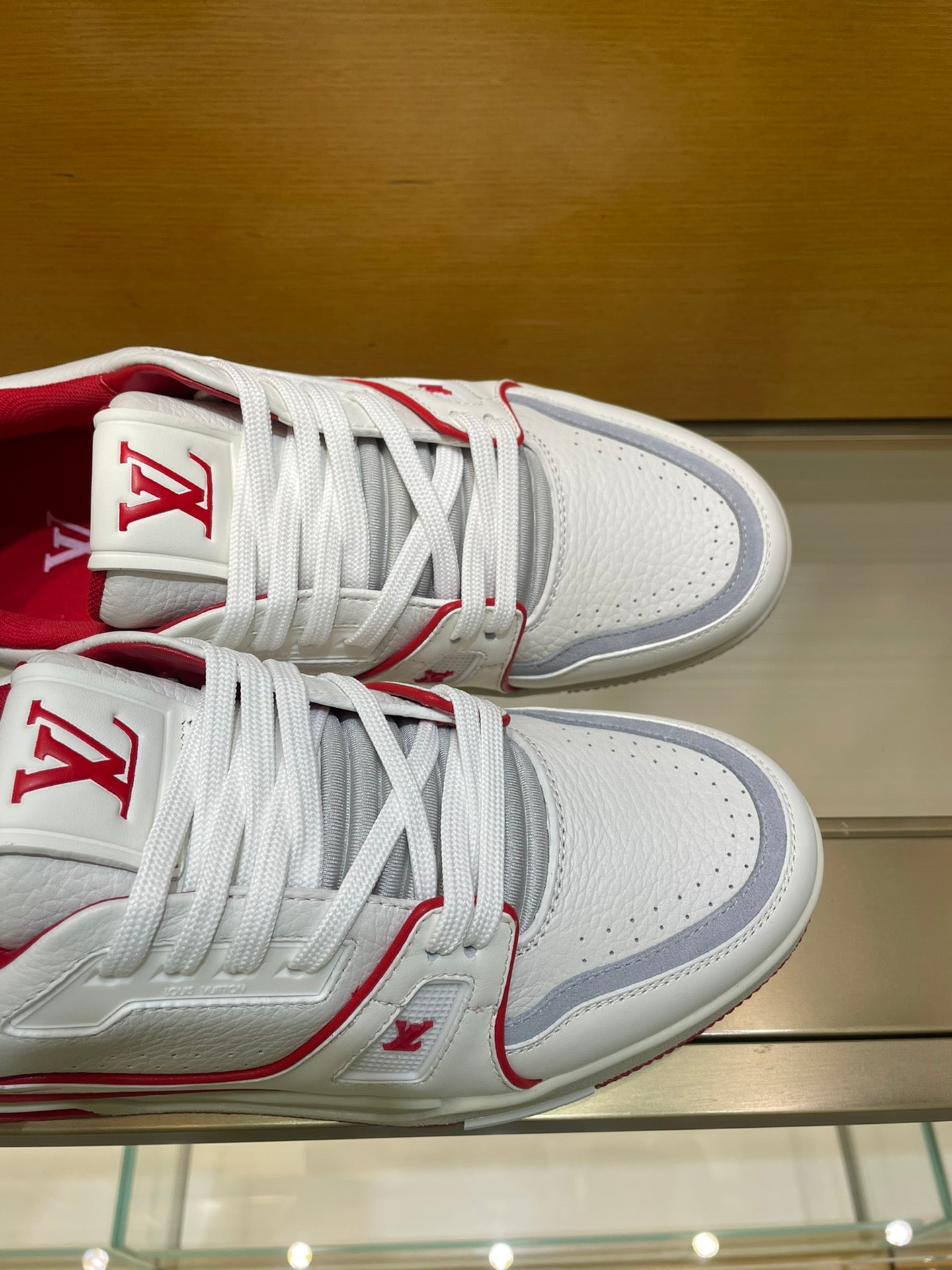 Louis Vuitton Trainer #54 Signature White Red
