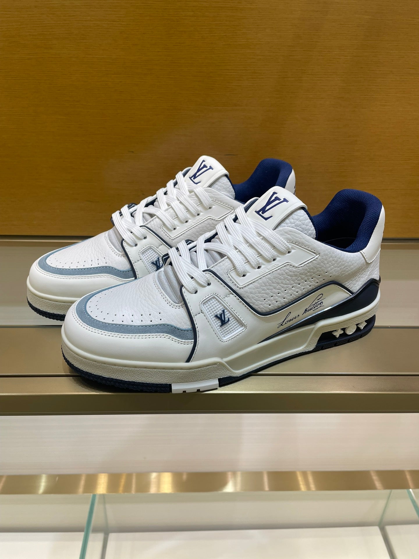 Louis Vuitton Trainer #54 Signature White Blue