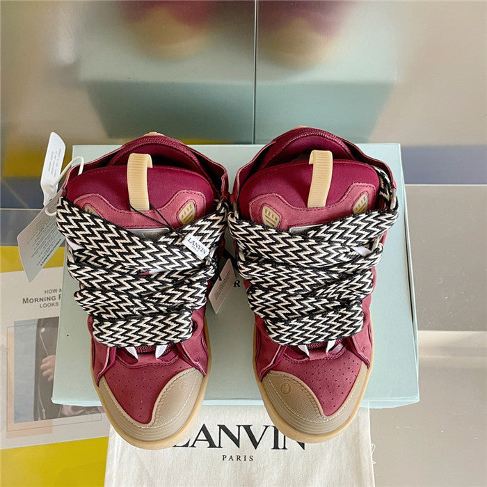 Lanvin Curb Sneakers In Burgundy