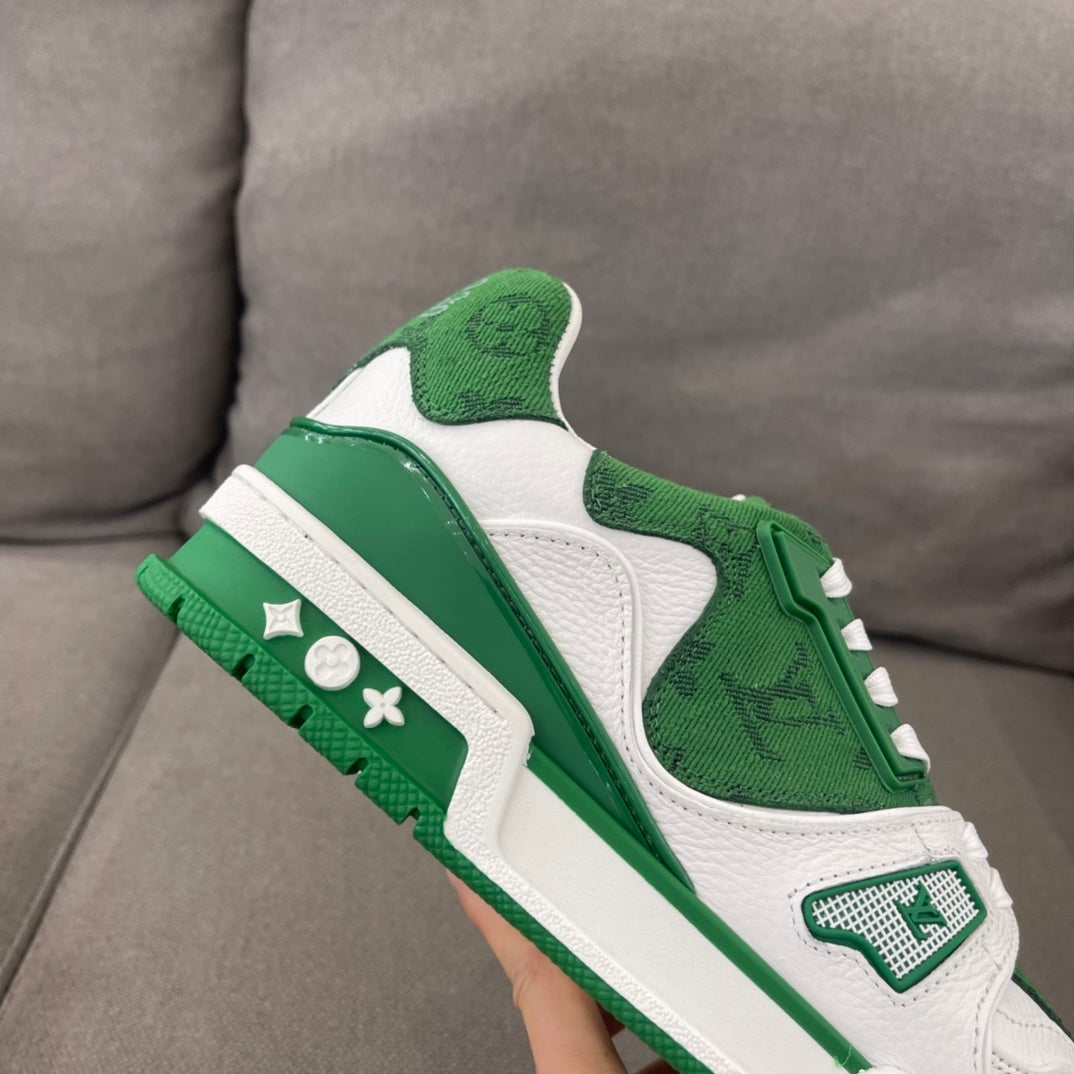 Louis Vuitton LV Made Trainer Monogram Denim White Green