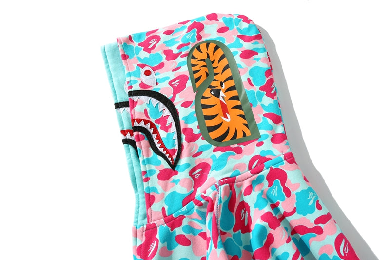 BAPE Store Miami Shark Full Zip Hoodie Pink/Blue