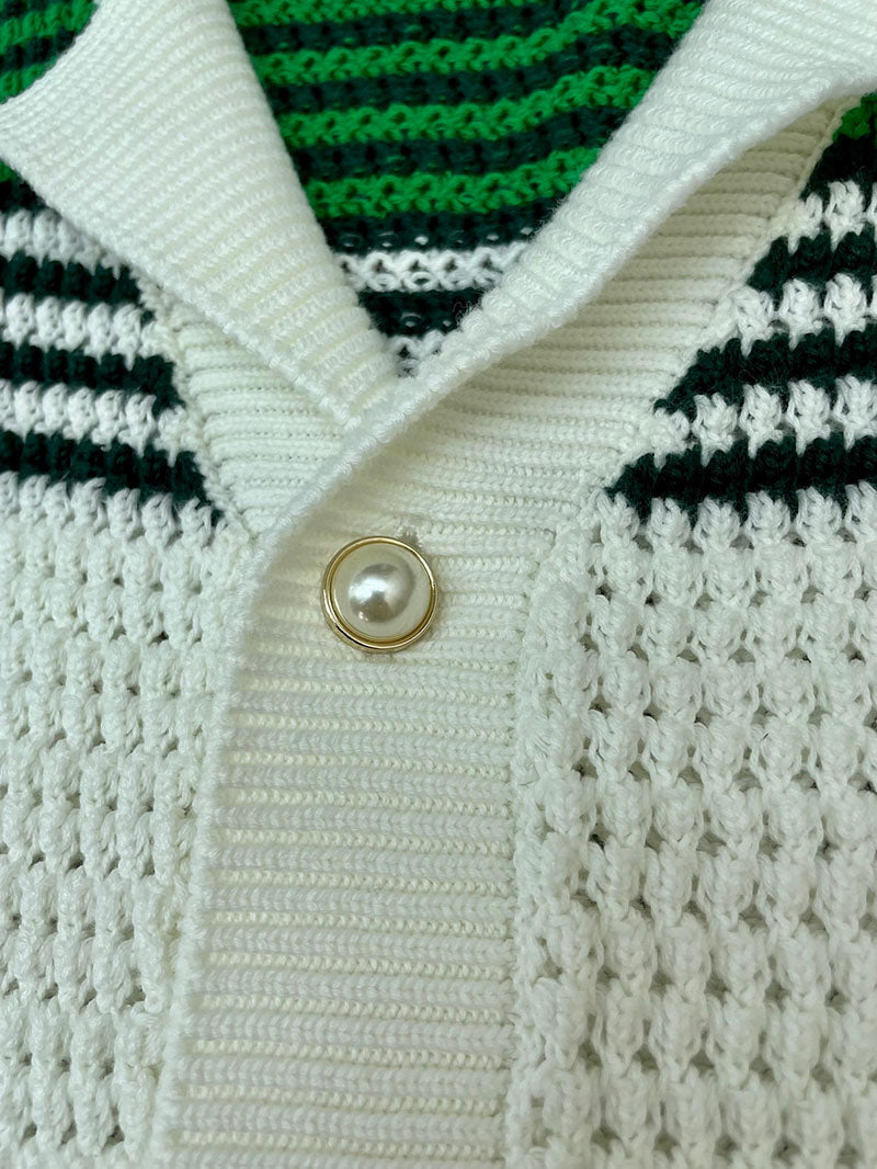 CASABLANCA Tennis Crochet Shirt in Green