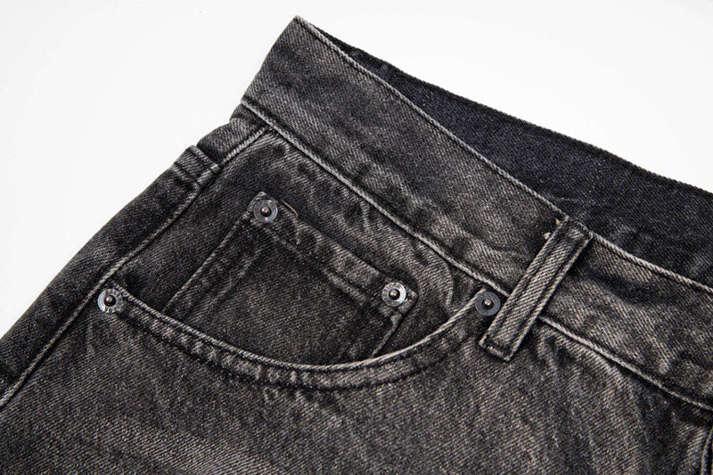 Balenciaga Grey Distressed Baggy Jeans