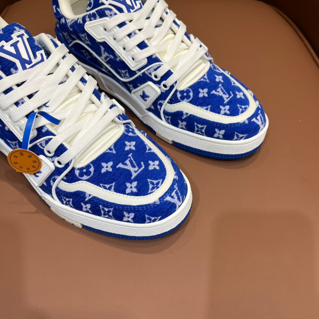 Louis Vuitton Trainer Blue Monogram Textile