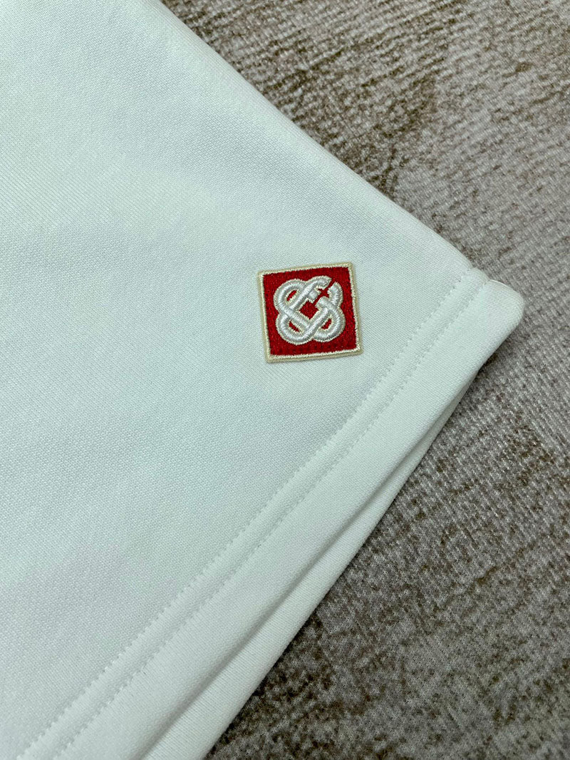 CASABLANCA Logo Emblem Shorts White