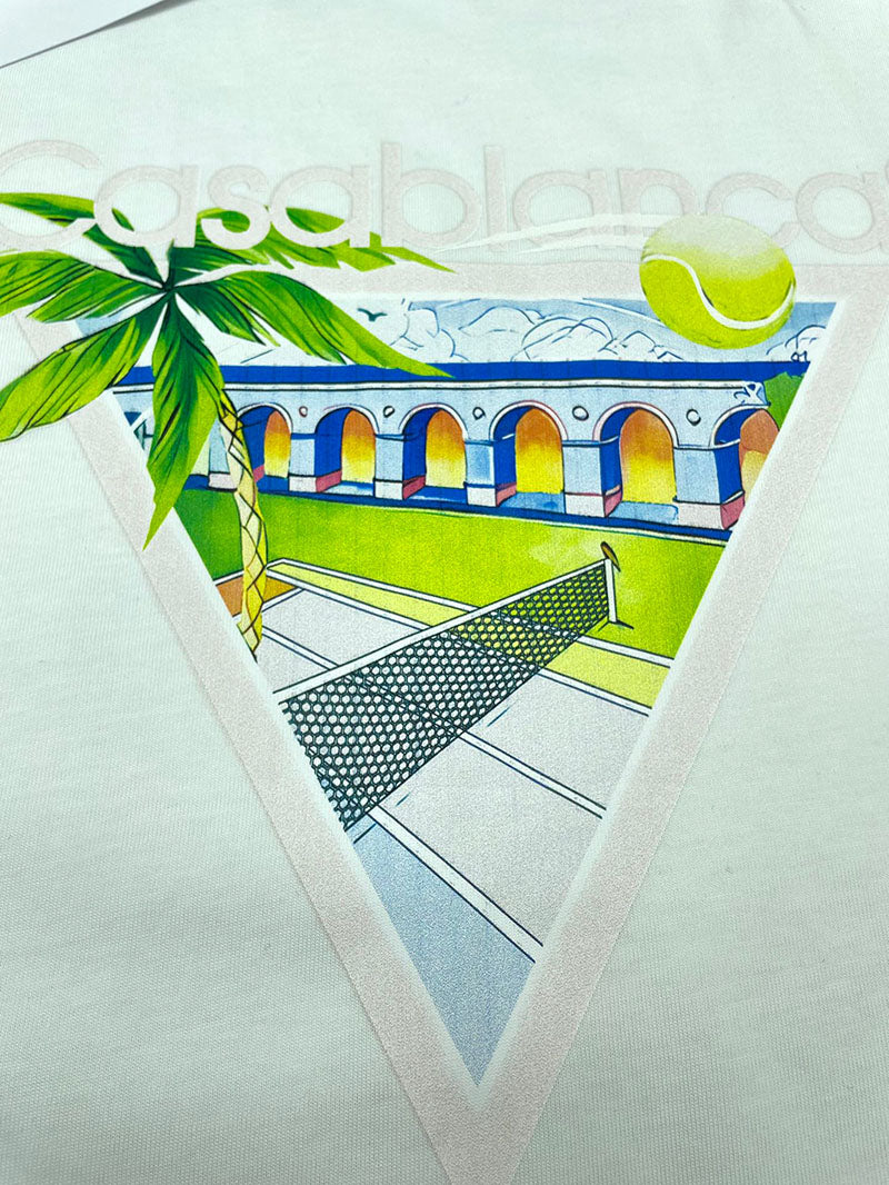 CASABLANCA Tennis Club Icon Screen Printed T-shirt White
